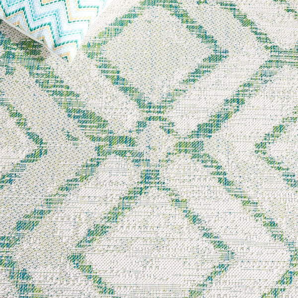 Safavieh Courtyard Elegant Geometric Area Rug - Durable, Soft, And Chic Indoor/Outdoor Decor For Any Space Ivory ,Green 88% Polypropylene,12% Polyester Cy8951-55712-28
