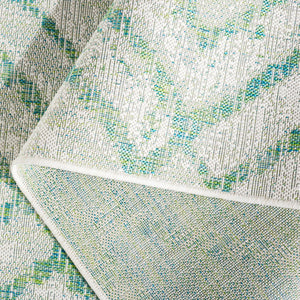 Safavieh Courtyard Elegant Geometric Area Rug - Durable, Soft, And Chic Indoor/Outdoor Decor For Any Space Ivory ,Green 88% Polypropylene,12% Polyester Cy8951-55712-28