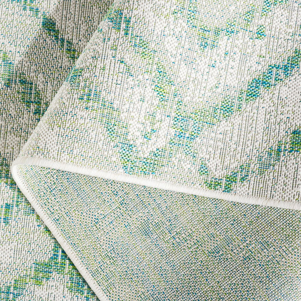 Safavieh Courtyard Elegant Geometric Area Rug - Durable, Soft, And Chic Indoor/Outdoor Decor For Any Space Ivory ,Green 88% Polypropylene,12% Polyester Cy8951-55712-28