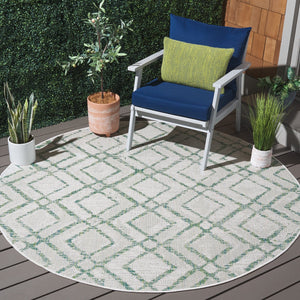 Safavieh Courtyard Elegant Geometric Area Rug - Durable, Soft, And Chic Indoor/Outdoor Decor For Any Space Ivory ,Green 88% Polypropylene,12% Polyester Cy8951-55712-28