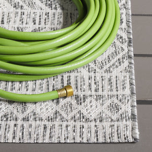 Safavieh Courtyard Exquisite Geometric Area Rug - Durable Power Loomed Design For Indoor & Outdoor Spaces Ivory ,Light Grey 88% Polypropylene,12% Polyester Cy8998-55321-4