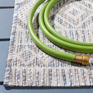 Safavieh Courtyard Exquisite Geometric Area Rug - Durable Power Loomed Design For Indoor & Outdoor Spaces Ivory ,Light Grey 88% Polypropylene,12% Polyester Cy8998-55321-4