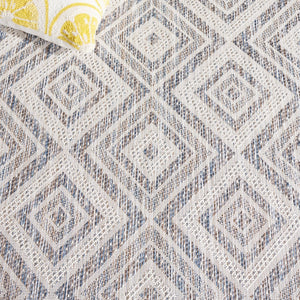 Safavieh Courtyard Exquisite Geometric Area Rug - Durable Power Loomed Design For Indoor & Outdoor Spaces Ivory ,Light Grey 88% Polypropylene,12% Polyester Cy8998-55321-4