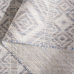 Safavieh Courtyard Exquisite Geometric Area Rug - Durable Power Loomed Design For Indoor & Outdoor Spaces Ivory ,Light Grey 88% Polypropylene,12% Polyester Cy8998-55321-4