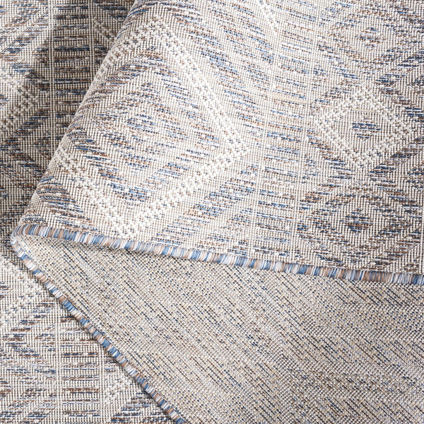 Safavieh Courtyard Exquisite Geometric Area Rug - Durable Power Loomed Design For Indoor & Outdoor Spaces Ivory ,Light Grey 88% Polypropylene,12% Polyester Cy8998-55321-4