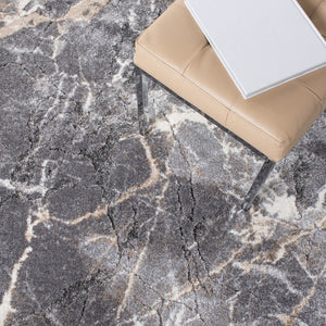 Safavieh Cyrus Area Rug – Luxurious Grey & Beige Shag, 3x5 Ft, Power-loomed, Elegant Marble Design For Cozy Spaces Grey ,Beige Polpropylene + Polyester Shrink Cyr114g-3