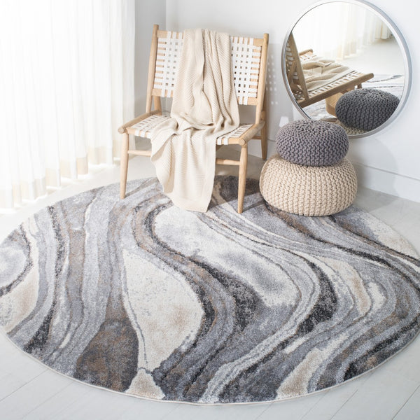 Safavieh Cyrus Luxurious Shag Area Rug – Plush Cozy Design With Wavy Patterns For Stylish Home Décor Grey ,Beige Polpropylene + Polyester Shrink Cyr118g-4sq