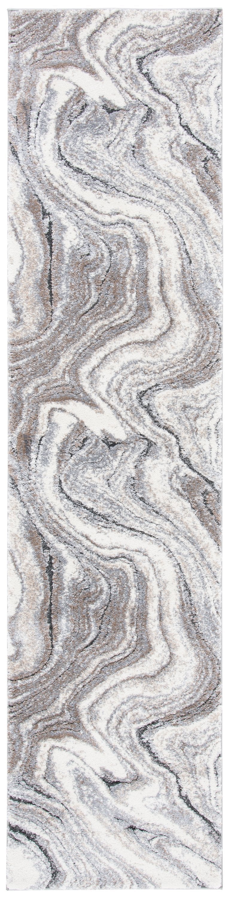 Safavieh Cyrus Shag Area Rug 3x5 Ft - Luxurious Grey & Beige Swirl Design, Durable Turkish Craftsmanship Grey ,Beige Polpropylene + Polyester Shrink Cyr120g-3