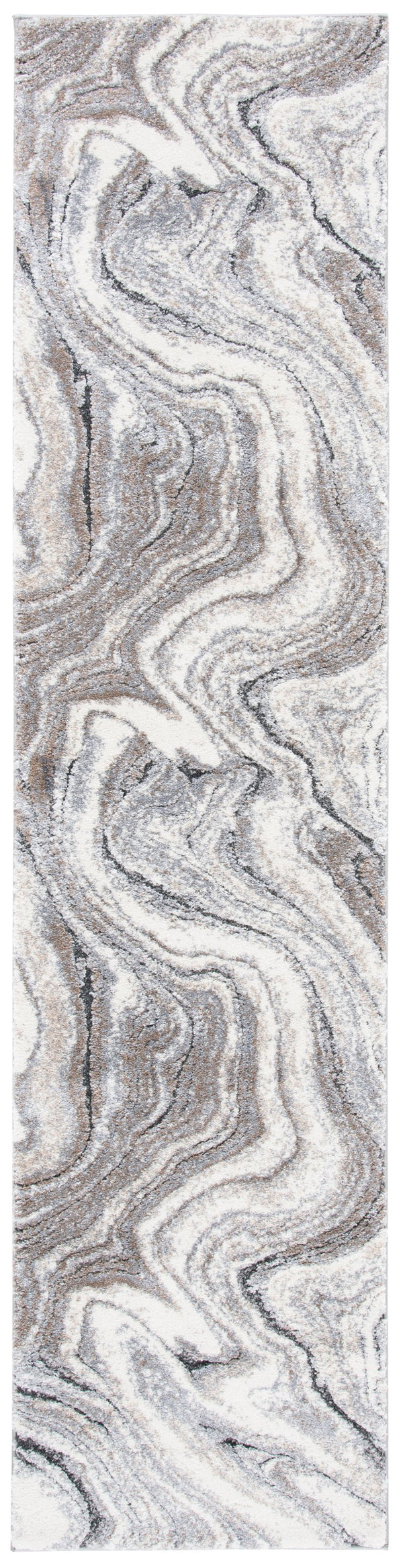 Safavieh Cyrus Shag Area Rug 3x5 Ft - Luxurious Grey & Beige Swirl Design, Durable Turkish Craftsmanship Grey ,Beige Polpropylene + Polyester Shrink Cyr120g-3