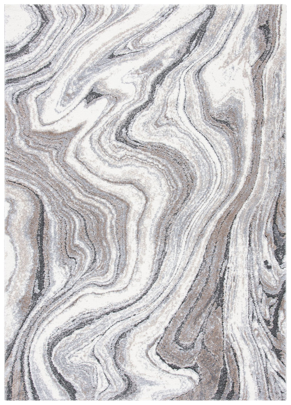 Safavieh Cyrus Shag Area Rug 3x5 Ft - Luxurious Grey & Beige Swirl Design, Durable Turkish Craftsmanship Grey ,Beige Polpropylene + Polyester Shrink Cyr120g-3