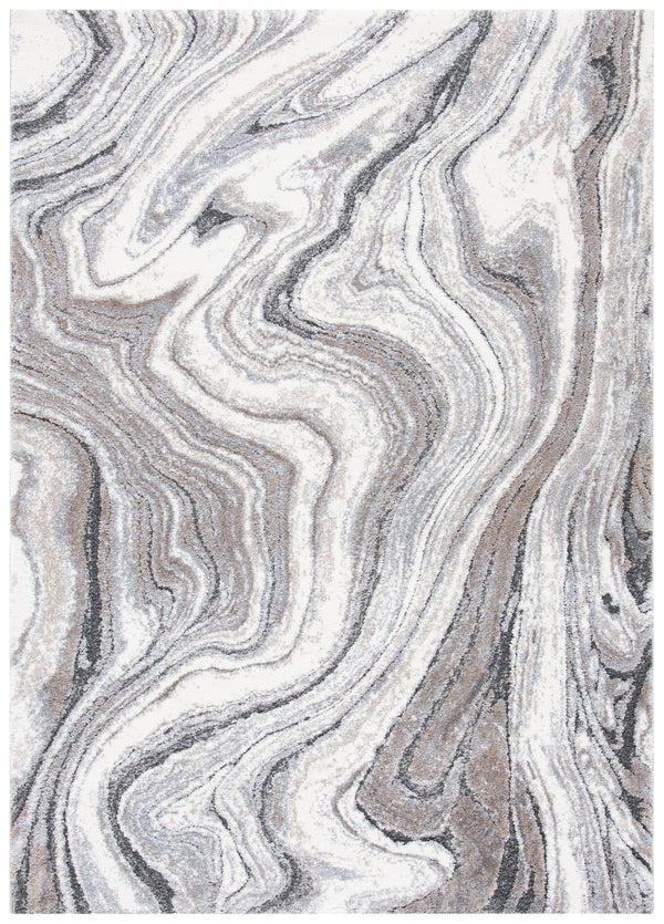 Safavieh Cyrus Shag Area Rug 3x5 Ft - Luxurious Grey & Beige Swirl Design, Durable Turkish Craftsmanship Grey ,Beige Polpropylene + Polyester Shrink Cyr120g-3