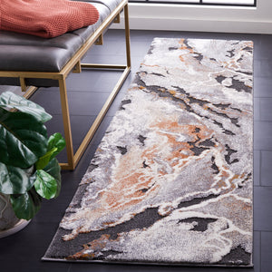 Safavieh Cyrus Luxe Shag Area Rug – Plush Soft Texture In Bold Dark Grey And Vibrant Orange For Stylish Spaces Dark Grey ,Orange Polpropylene + Polyester Shrink Cyr121h-3r