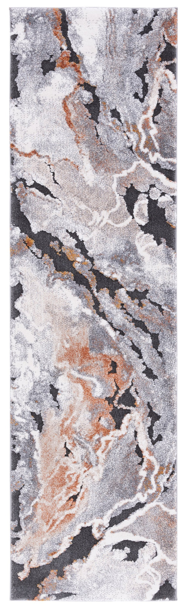 Safavieh Cyrus Luxe Shag Area Rug – Plush Soft Texture In Bold Dark Grey And Vibrant Orange For Stylish Spaces Dark Grey ,Orange Polpropylene + Polyester Shrink Cyr121h-3r
