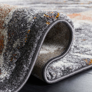 Safavieh Cyrus Luxe Shag Area Rug – Plush Soft Texture In Bold Dark Grey And Vibrant Orange For Stylish Spaces Dark Grey ,Orange Polpropylene + Polyester Shrink Cyr121h-3r