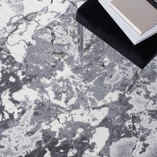 Safavieh Cyrus Shag 3x5 Area Rug In Grey/Ivory - Luxurious, Durable Design For Modern Home Elegance Grey ,Ivory Polpropylene + Polyester Shrink Cyr122f-3