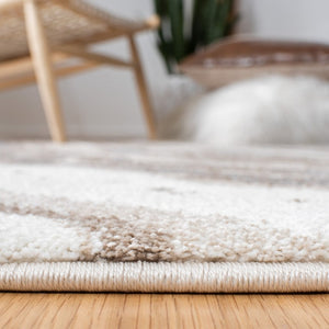 Safavieh Cyrus Shag Plush Polypropylene Area Rug in Neutral Ivory Grey for Modern Interiors CYR126A-3
