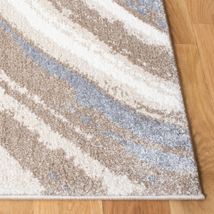 Safavieh Cyrus Shag Plush Polypropylene Area Rug in Neutral Ivory Grey for Modern Interiors CYR126A-3