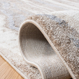 Safavieh Cyrus Shag Plush Polypropylene Area Rug in Neutral Ivory Grey for Modern Interiors CYR126A-3