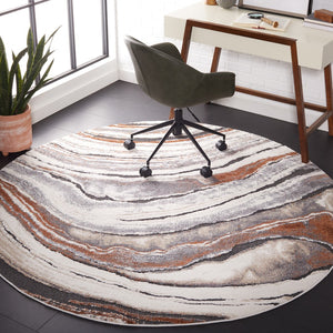 Safavieh Cyrus Modern Style Area Rug - Contemporary Power Loomed Design For Elegant Home Décor Upgrade Grey ,Rust Polpropylene + Polyester Shrink Cyr134f-27