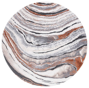 Safavieh Cyrus Modern Style Area Rug - Contemporary Power Loomed Design For Elegant Home Décor Upgrade Grey ,Rust Polpropylene + Polyester Shrink Cyr134f-27