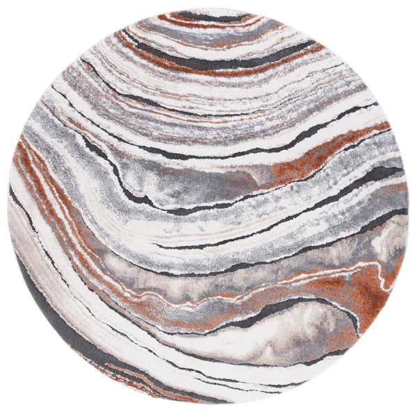 Safavieh Cyrus Modern Style Area Rug - Contemporary Power Loomed Design For Elegant Home Décor Upgrade Grey ,Rust Polpropylene + Polyester Shrink Cyr134f-27