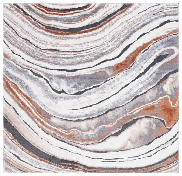 Safavieh Cyrus Modern Style Area Rug - Contemporary Power Loomed Design For Elegant Home Décor Upgrade Grey ,Rust Polpropylene + Polyester Shrink Cyr134f-27