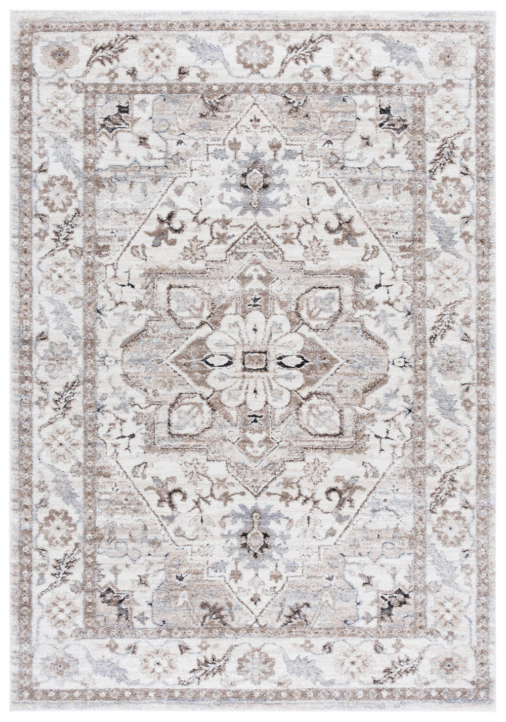 Safavieh Cyrus Luxurious Ivory & Grey Shag Area Rug - 5'5" X 7'6" - Durable, Plush, Crafted In Turkey Ivory ,Grey Polpropylene + Polyester Shrink Cyr171a-5