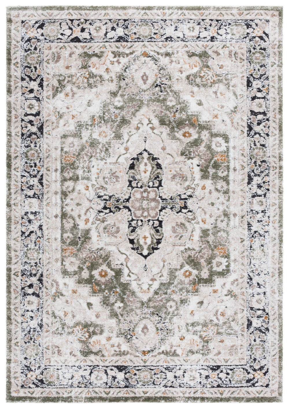 Safavieh Cyrus Exquisite Plush Area Rug - Timeless Elegance With Shag And Flokati Style For Ultimate Comfort Ivory ,Green Polpropylene + Polyester Shrink Cyr172a-8