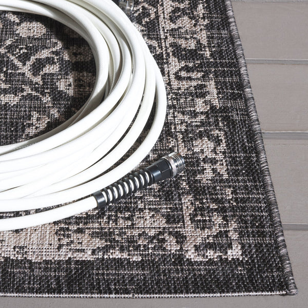 Safavieh Resort Power-loomed Area Rug With Timeless Flora Motifs For Luxurious Living Spaces And Style Black ,Beige 85.4% Polypropylene,10.4% Polyester,4.2% Latex Cys2361-36621-5