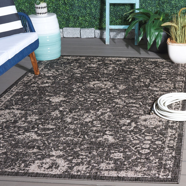 Safavieh Resort Power-loomed Area Rug With Timeless Flora Motifs For Luxurious Living Spaces And Style Black ,Beige 85.4% Polypropylene,10.4% Polyester,4.2% Latex Cys2361-36621-5