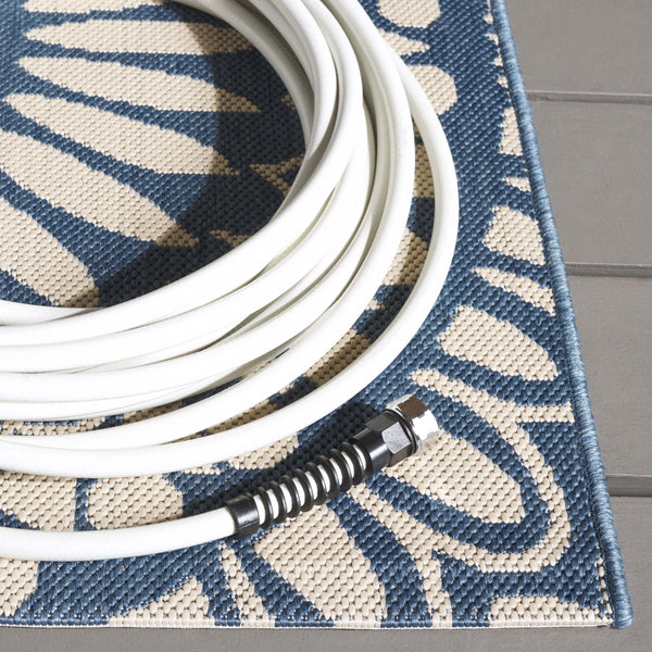 Safavieh Courtyard Exquisite Area Rug - Elegant Medium Rectangle For Indoor & Outdoor Spaces, Oeko-tex Certified Blue ,Beige 85.4% Polypropylene,10.4% Polyester,4.2% Latex Cys6001-233-5176