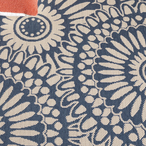 Safavieh Courtyard Exquisite Area Rug - Elegant Medium Rectangle For Indoor & Outdoor Spaces, Oeko-tex Certified Blue ,Beige 85.4% Polypropylene,10.4% Polyester,4.2% Latex Cys6001-233-5176