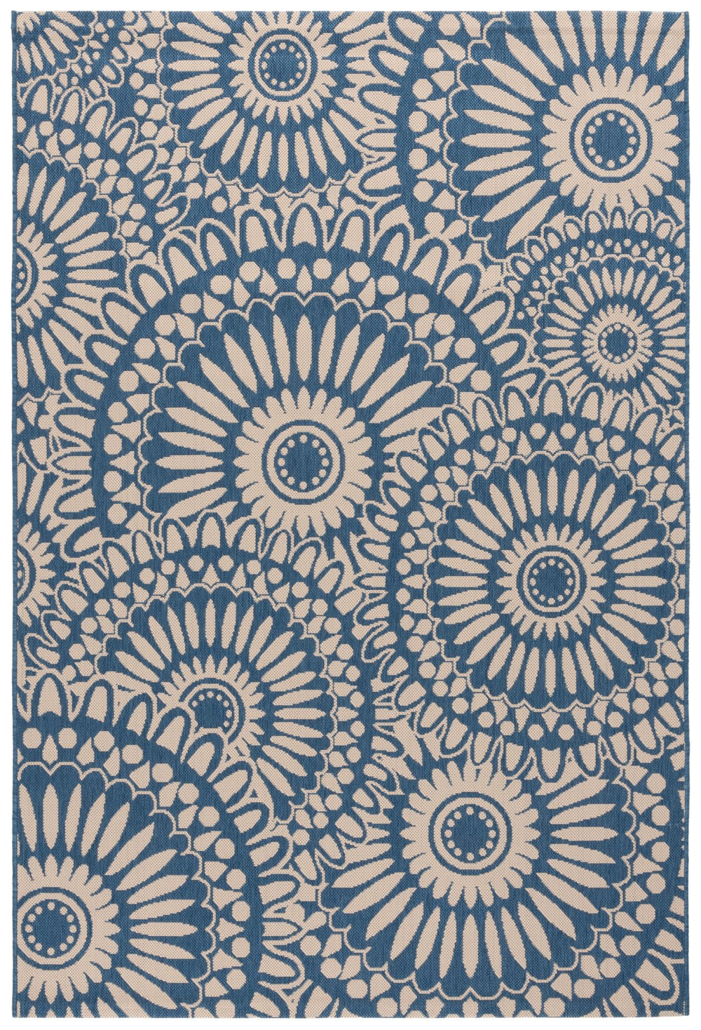 Safavieh Courtyard Exquisite Area Rug - Elegant Medium Rectangle For Indoor & Outdoor Spaces, Oeko-tex Certified Blue ,Beige 85.4% Polypropylene,10.4% Polyester,4.2% Latex Cys6001-233-5176