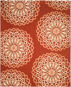 Safavieh Cys2017 Power Loomed Indoor / Outdoor Rug Red / Beige CYS6516-238-8