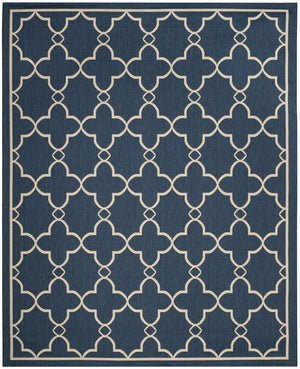 Safavieh Resort Exquisite Power-loomed Area Rug In Rich Blue With Timeless Trellis Design For Indoor/Outdoor Use Blue 85.4% Polypropylene,10.4% Polyester,4.2% Latex Cys6756-258-57