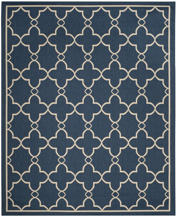 Safavieh Resort Exquisite Power-loomed Area Rug In Rich Blue With Timeless Trellis Design For Indoor/Outdoor Use Blue 85.4% Polypropylene,10.4% Polyester,4.2% Latex Cys6756-258-57