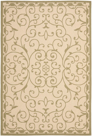 Safavieh Scrollwork Power Loomed  Rug Cream / Green CYS6888-14-6
