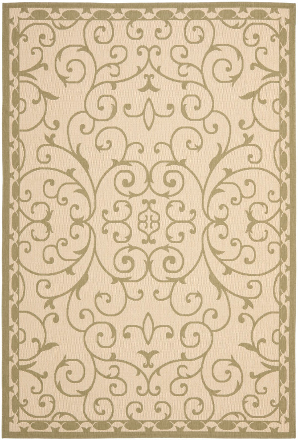 Safavieh Scrollwork Power Loomed  Rug Cream / Green CYS6888-14-6