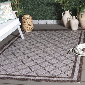 Safavieh Courtyard Exquisite Area Rug - Elegant Medium Rectangle For Indoor & Outdoor Spaces, Oeko-tex Certified Beige ,Brown 85.4% Polypropylene,10.4% Polyester,4.2% Latex Cys8003-363-5176