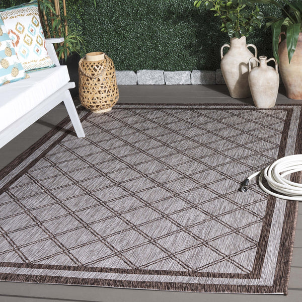 Safavieh Courtyard Exquisite Area Rug - Elegant Medium Rectangle For Indoor & Outdoor Spaces, Oeko-tex Certified Beige ,Brown 85.4% Polypropylene,10.4% Polyester,4.2% Latex Cys8003-363-5176