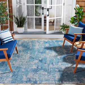 Safavieh Cys8015-37112 Stylish Indoor/Outdoor Area Rug - Durable, Soft, And Contemporary Design For Any Space Grey ,Aqua 85.4% Pp,10.4% Polyester,4.2% Latex Cys8015-37112-5