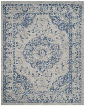 Safavieh Resort Exquisite Power-loomed Area Rug In Rich Blue With Timeless Trellis Design For Indoor/Outdoor Use Grey ,Navy 85.4% Polypropylene,10.4% Polyester,4.2% Latex Cys8679-368-57