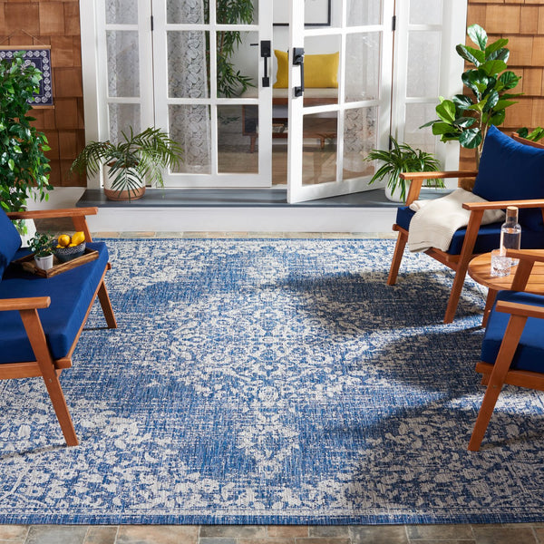 Safavieh Cys8137-25821 Elegant Navy And Ivory Ikat Area Rug - Durable, Soft, Oeko-tex Certified For Your Home Navy ,Grey 85.4% Pp,10.4% Polyester,4.2% Latex Cys8957-36821-810