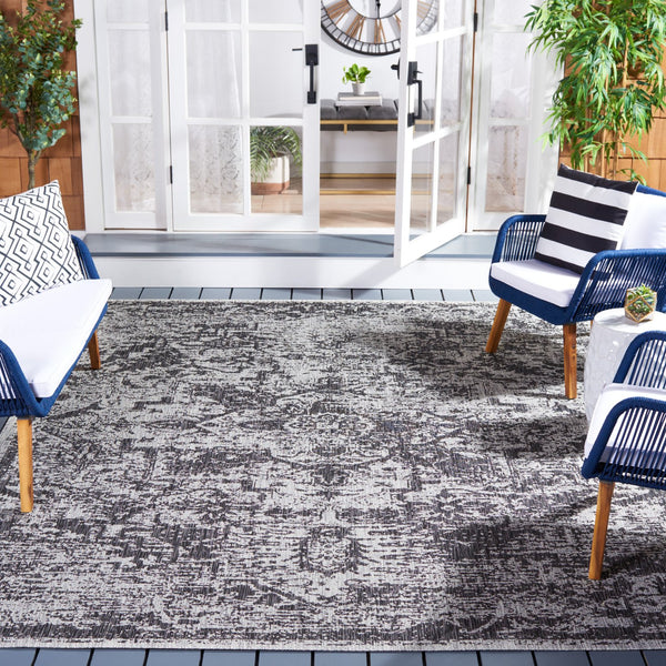 Safavieh Cys8137-25821 Elegant Navy And Ivory Ikat Area Rug - Durable, Soft, Oeko-tex Certified For Your Home Grey ,Black 85.4% Pp,10.4% Polyester,4.2% Latex Cys8960-37612-810