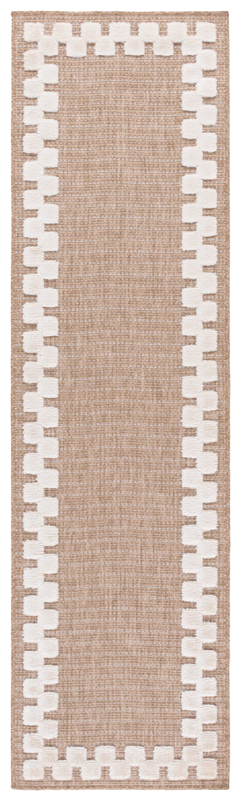 Safavieh Clayton Luxurious Power Loomed Runner Rug In Chic Natural And Ivory For Modern Home Elegance Natural ,Ivory 71% Polypropylene,29% Polyester Cyt100a-7sq