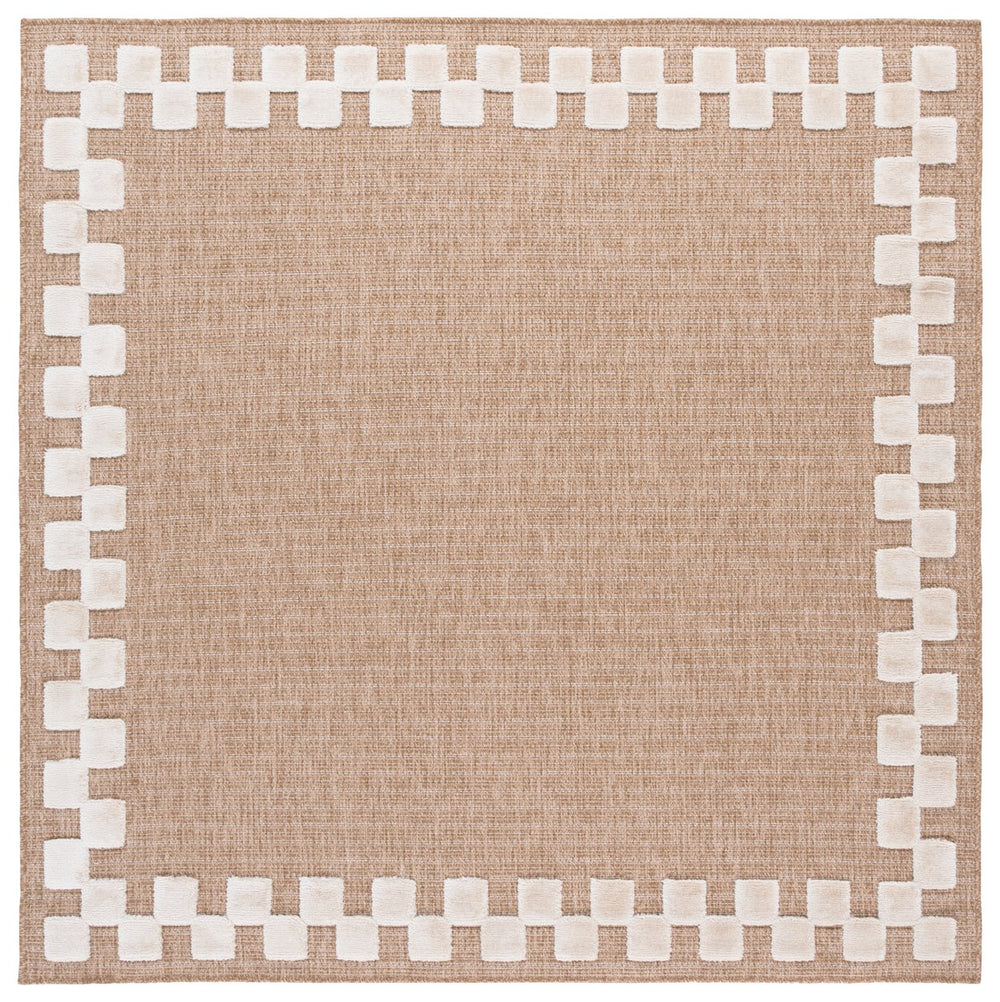 Safavieh Clayton Luxurious Power Loomed Runner Rug In Chic Natural And Ivory For Modern Home Elegance Natural ,Ivory 71% Polypropylene,29% Polyester Cyt100a-7sq