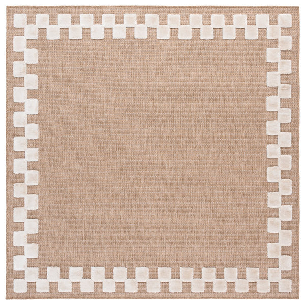 Safavieh Clayton Luxurious Power Loomed Runner Rug In Chic Natural And Ivory For Modern Home Elegance Natural ,Ivory 71% Polypropylene,29% Polyester Cyt100a-7sq