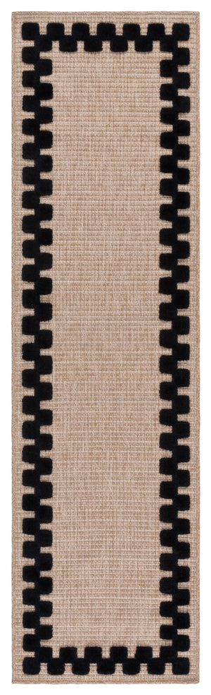 Safavieh Clayton Luxurious Power Loomed Runner Rug In Chic Natural And Ivory For Modern Home Elegance Natural ,Black 71% Polypropylene,29% Polyester Cyt100z-28
