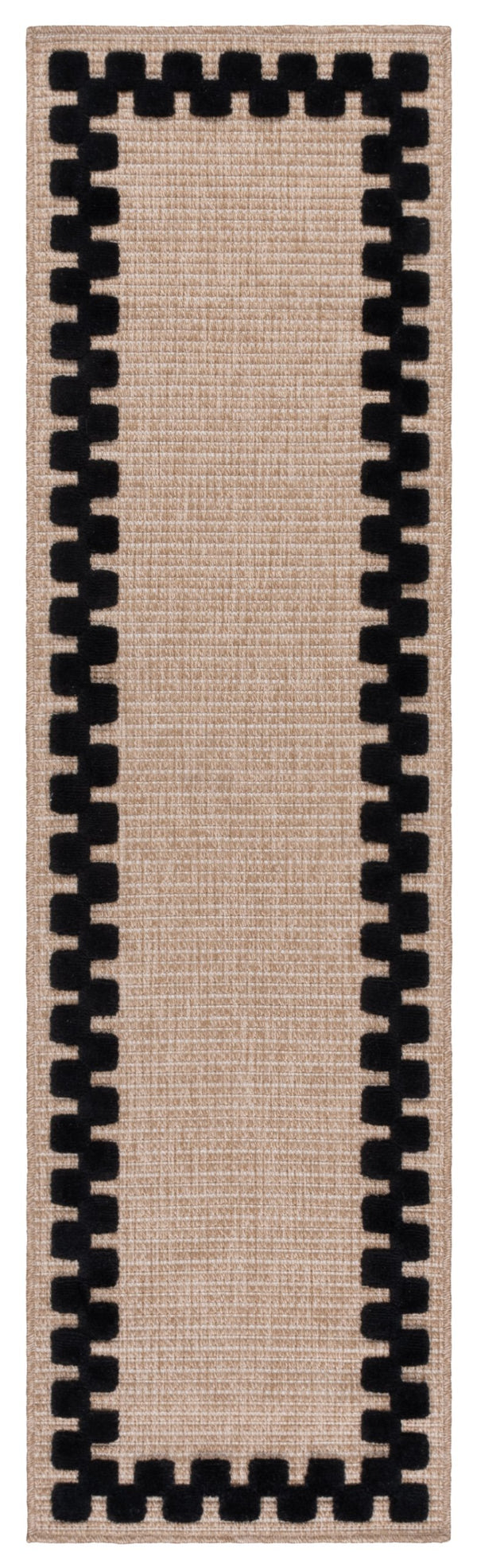 Safavieh Clayton Luxurious Power Loomed Runner Rug In Chic Natural And Ivory For Modern Home Elegance Natural ,Black 71% Polypropylene,29% Polyester Cyt100z-28
