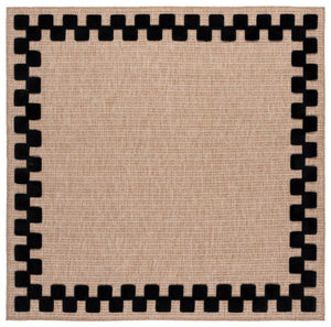 Safavieh Clayton Luxurious Power Loomed Runner Rug In Chic Natural And Ivory For Modern Home Elegance Natural ,Black 71% Polypropylene,29% Polyester Cyt100z-7sq